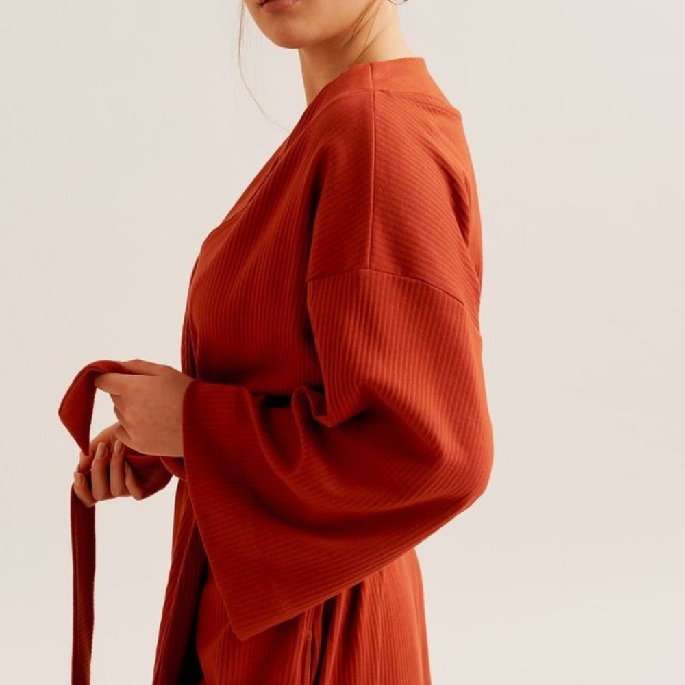 KOTN Ribbed Robe Kimono Style